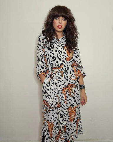 Vestido camisero leopardo