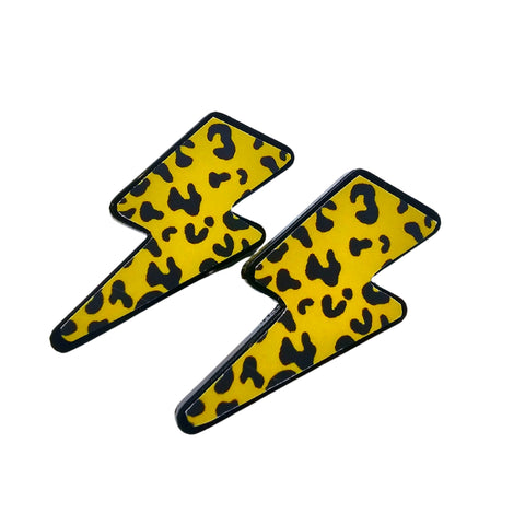 Pendientes rayo leopardo amarillo