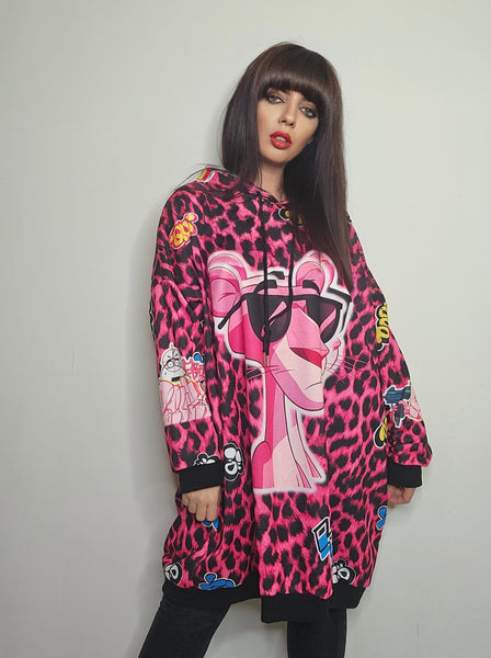 Sudadera larga pantera rosa