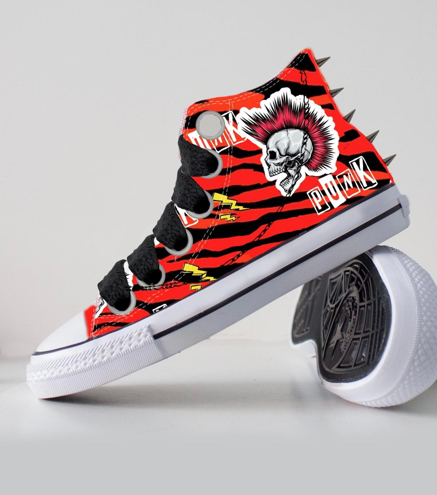 Zapatillas punk rojas suela normal