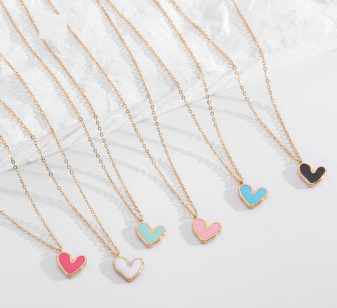 Collar acero corazón