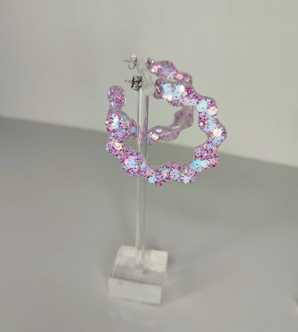 Aros Bali malva holográfica