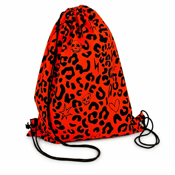Mochila saco leopardo rojo