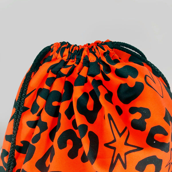Mochila saco leopardo rojo