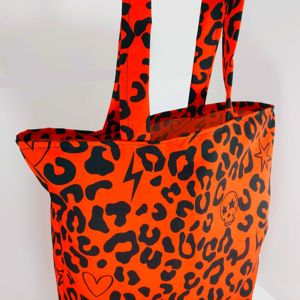 Tote Bag leopardo rojo