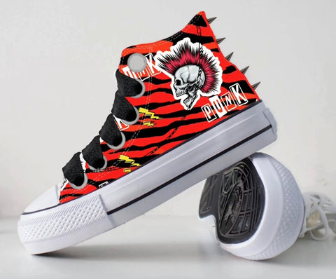 Zapatillas punk rojas doble suela