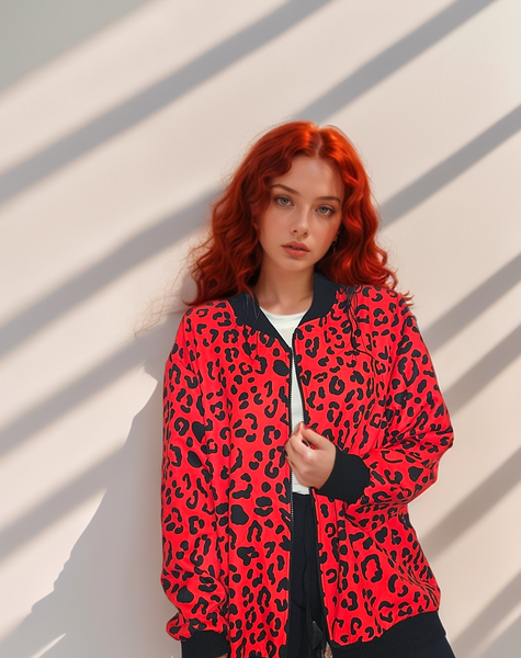 Bomber leopardo rojo