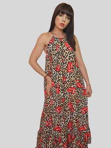 Vestido Rollings leopardo tirantes