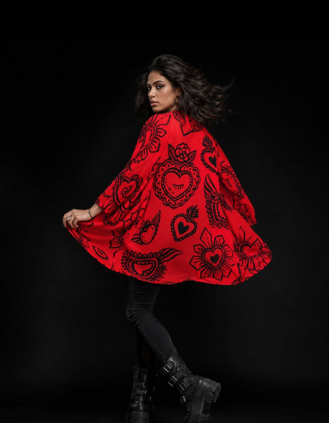 Kimono gasa corazon salvaje