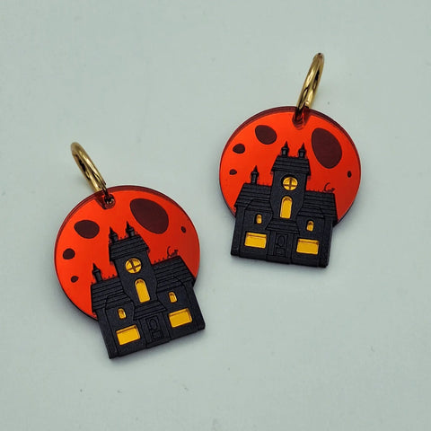 Pendientes casa encantada rojos
