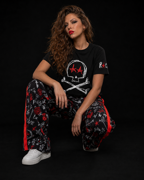 Pantalón sport palazzo con tira lateral - ROCK