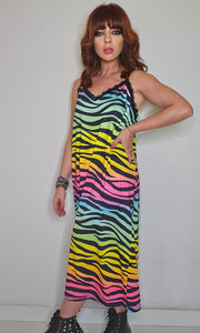 Vestido lencero midi multicolor