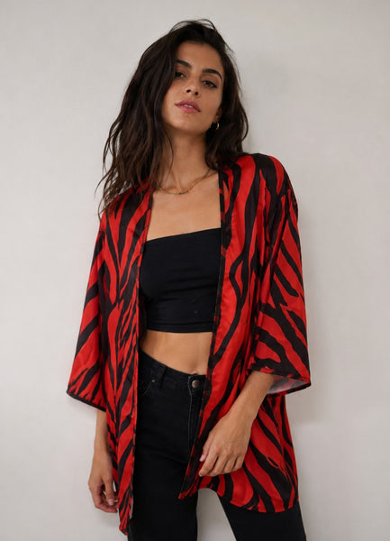 Kimono Red zebra