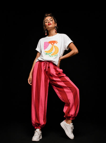 Pantalón globo rayas