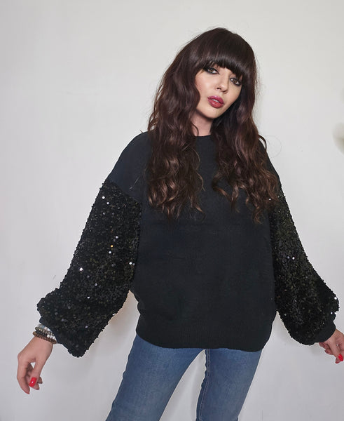 Jersey mangas lentejuelas