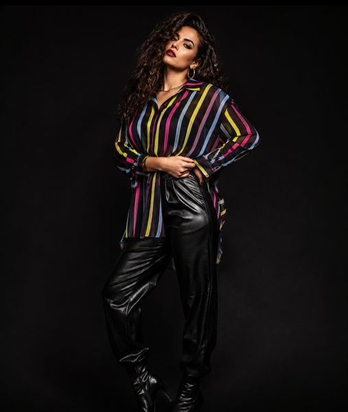 Camisa gasa rayas colores
