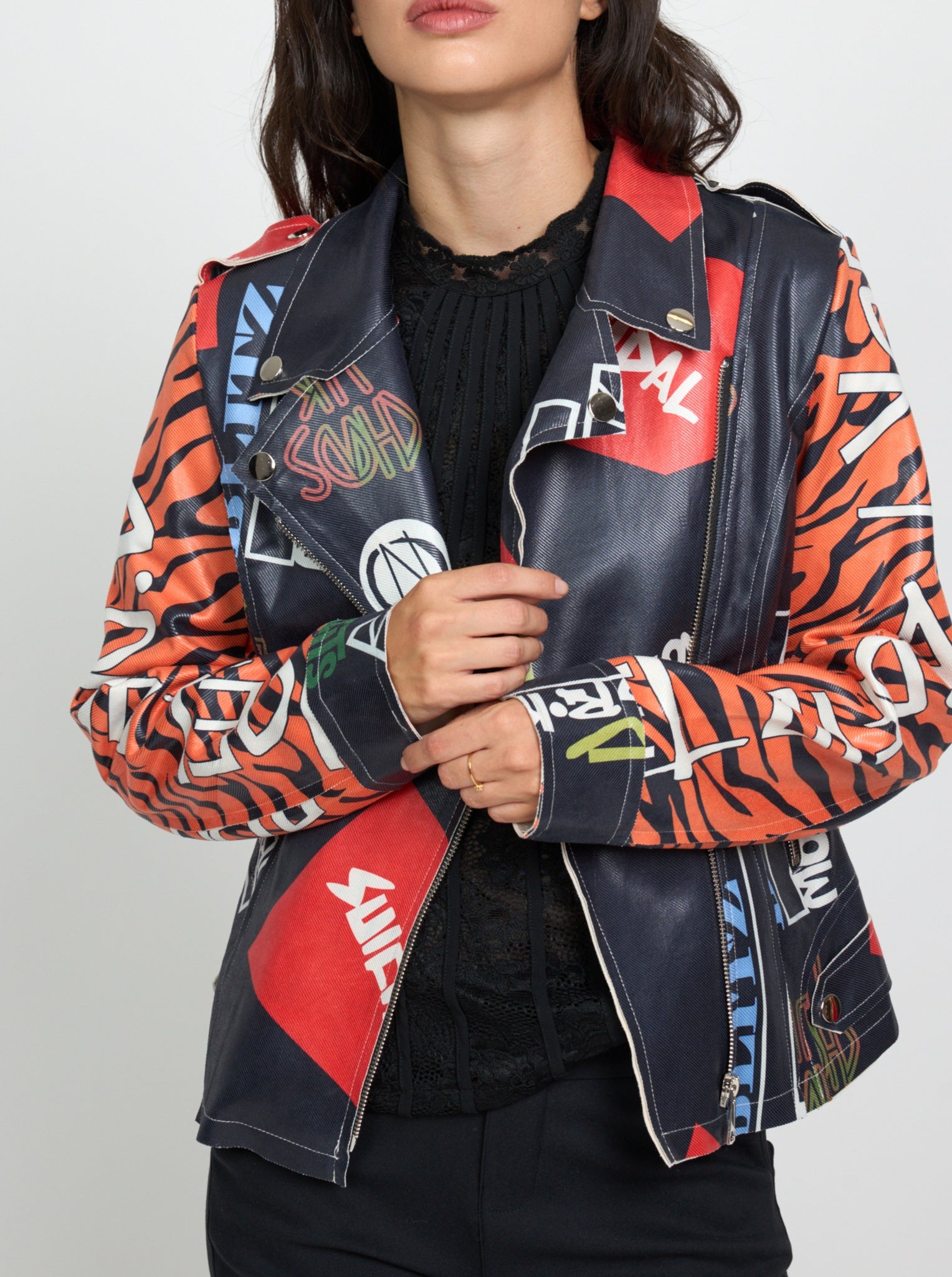 Biker antelina cebra naranja