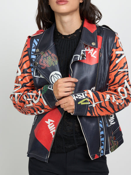 Biker antelina cebra naranja