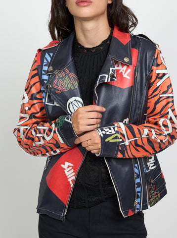 Biker antelina cebra naranja