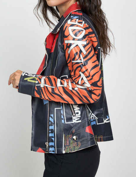 Biker antelina cebra naranja