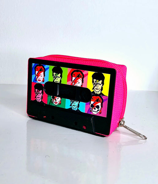 Monedero cassette bowie pop negro