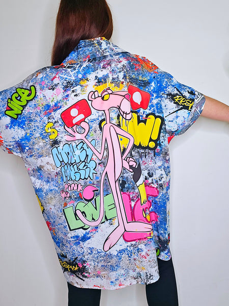 Camisa pantera rosa talla grande