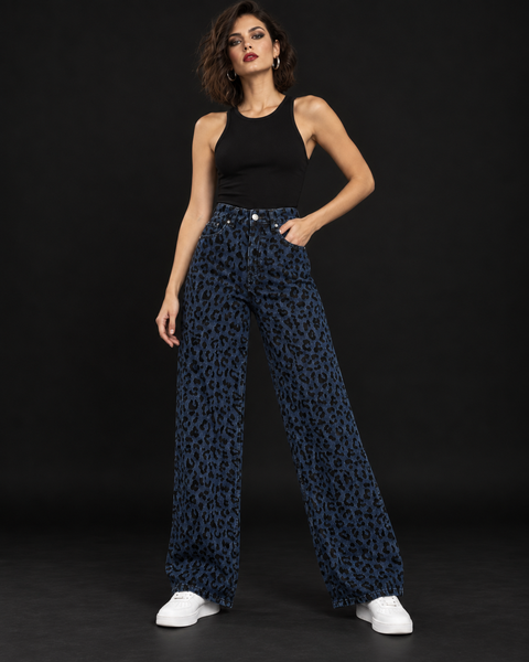 Jeans gruesos leopardo