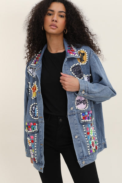 Cazadora denim parches