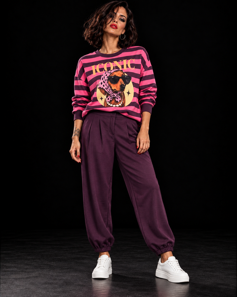 Pantalon puño Lia Burdeos