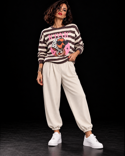 Pantalon puño Lia beige