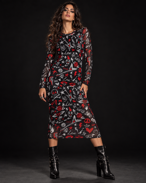 Vestido tul entallado Rock
