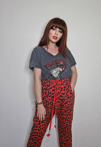 Pantalón Baggy leopardo rojo