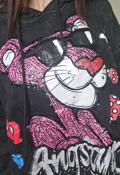 Sudadera lentejuelas pink panther