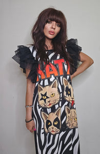 Vestido mangas Tul kats