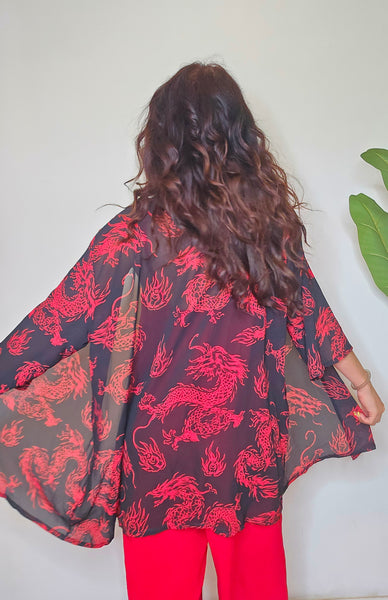 Kimono gasa Red Dragon