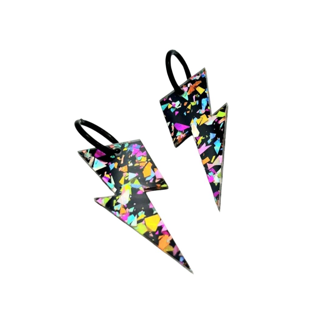 Pendientes glitter colores