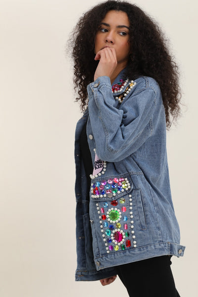 Cazadora denim parches