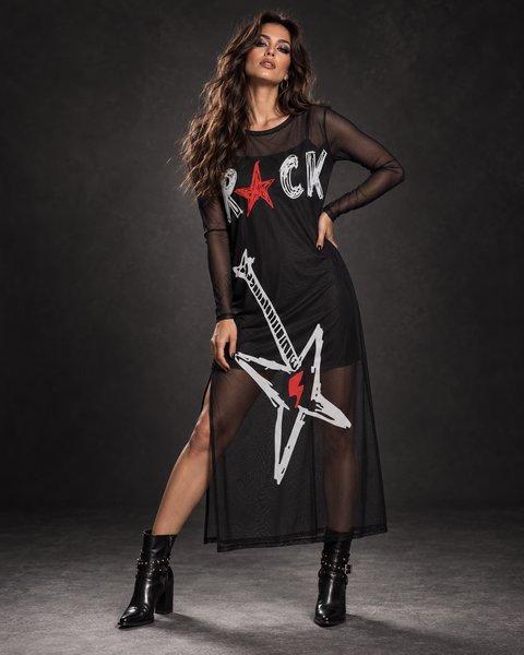 Vestido gasa Rock