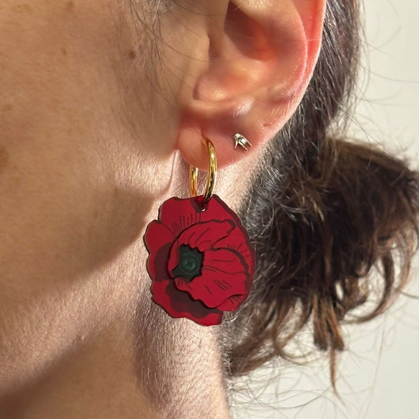 Pendientes amapola