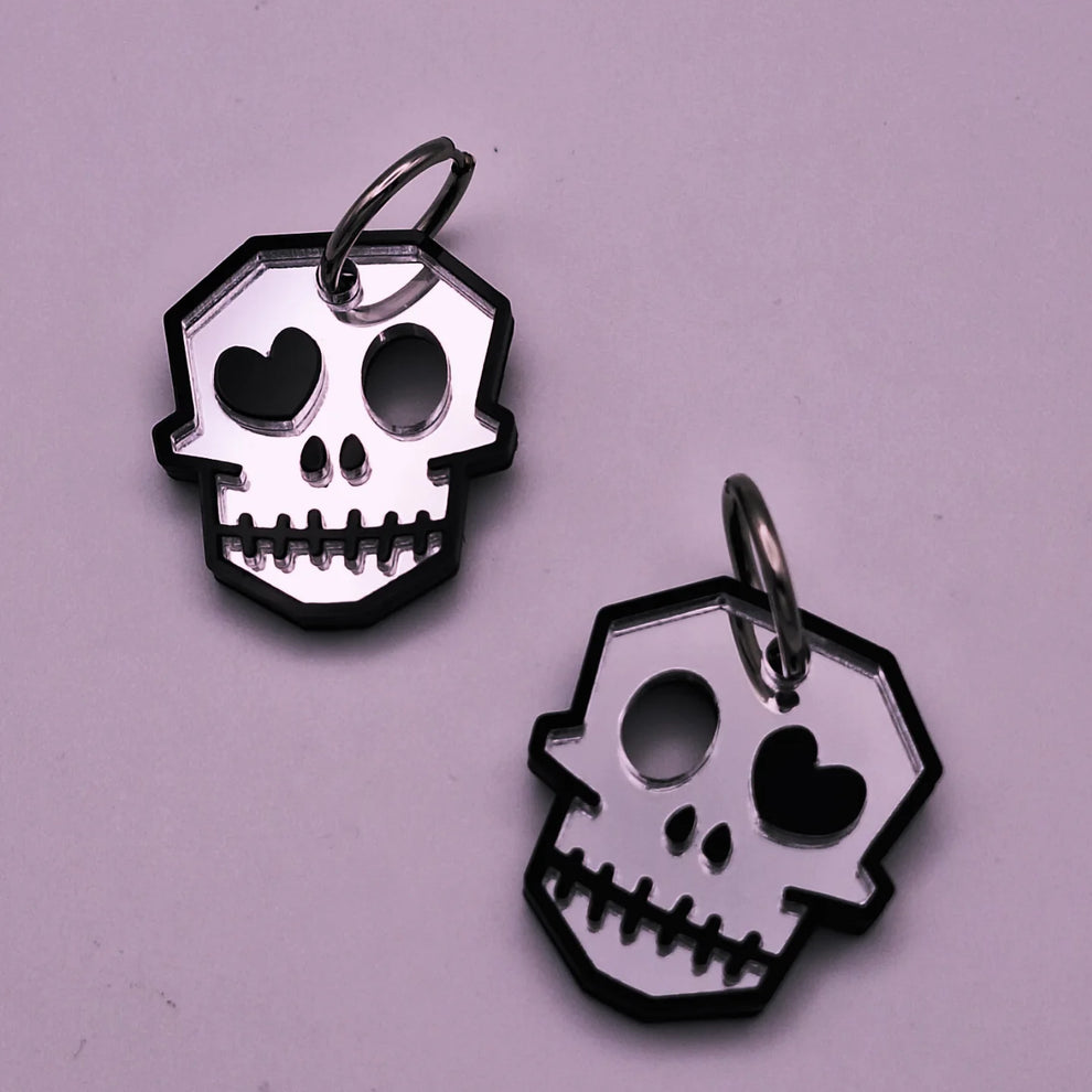 Pendientes calavera Glam plata