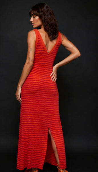 Vestido punto rayas