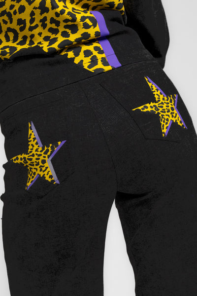 jeans tiro alto pernera ancha - BRILLANDO