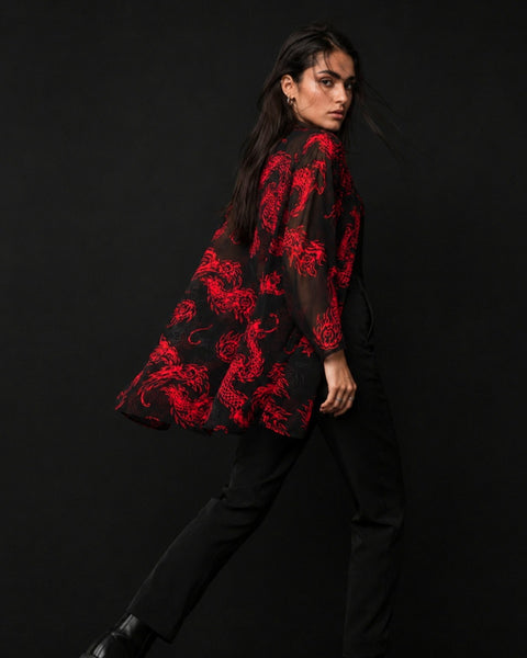 Kimono gasa Red Dragon