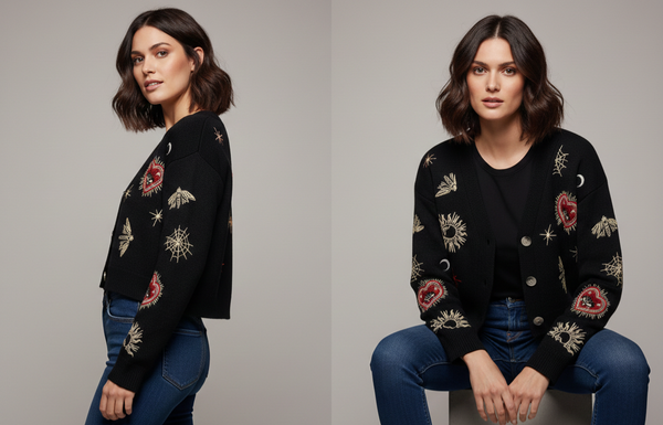 Cardigan corto corazón