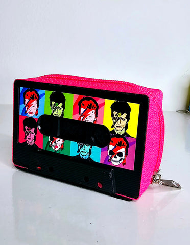 Monedero cassette bowie pop negro