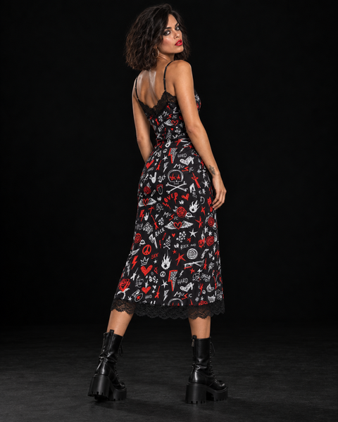 Vestido lencero midi Rock