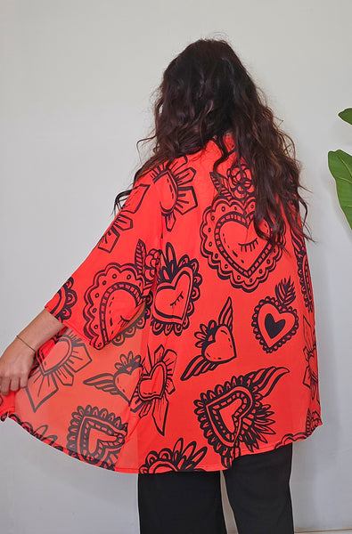 Kimono gasa corazones