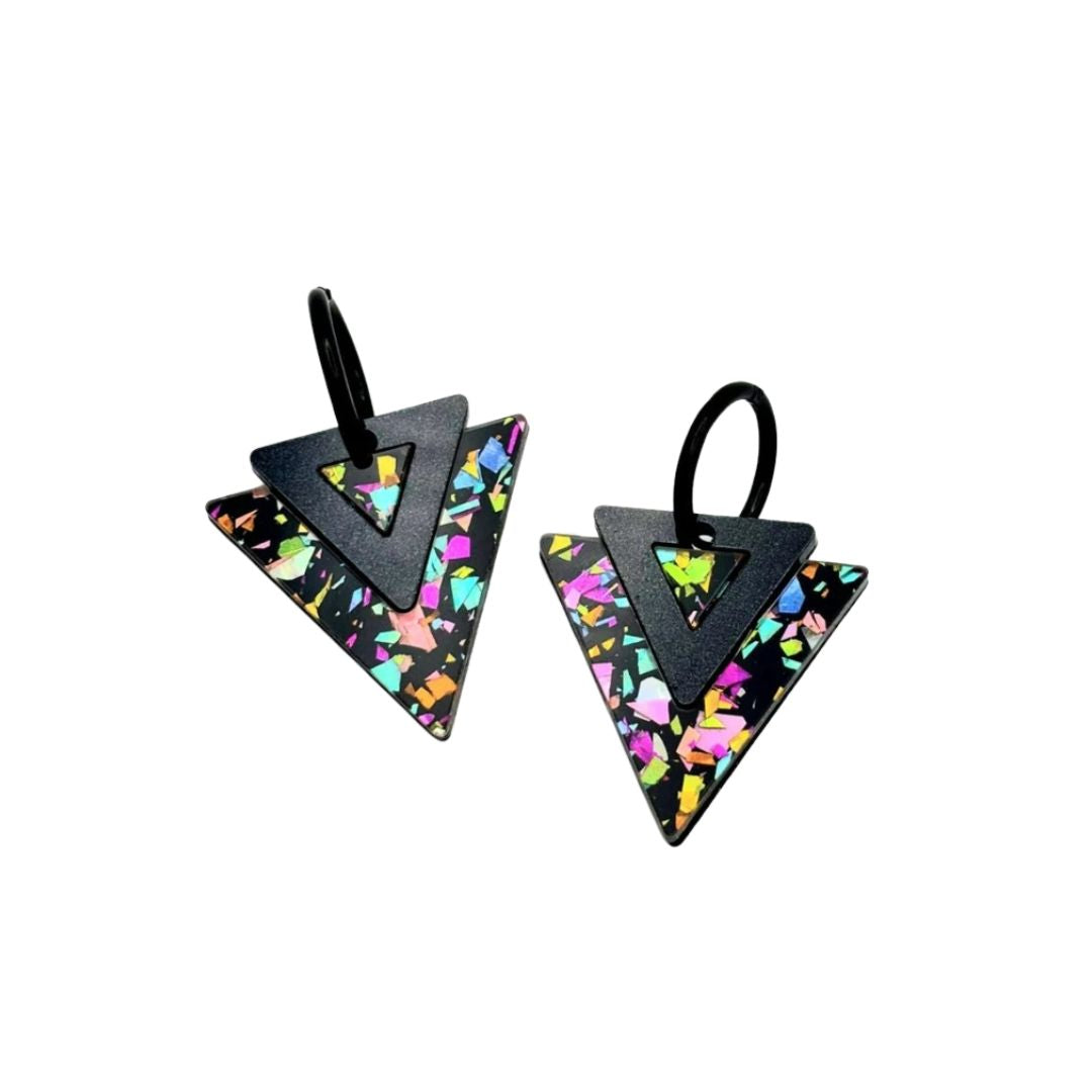 Pendientes bicolor triángulo
