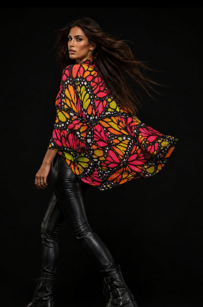 Kimono gasa Butterfly Neon