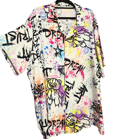 Camisa hawaiana Graffiti talla grande